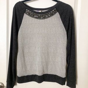 Altar’d State Gray Sweater with Beading (size: S)